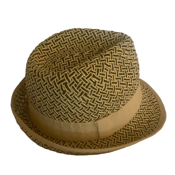 Tan, Blue Saks fifth avenue hat, Fedora,summer, beach, short brim,straw,OS,New - Picture 3 of 7
